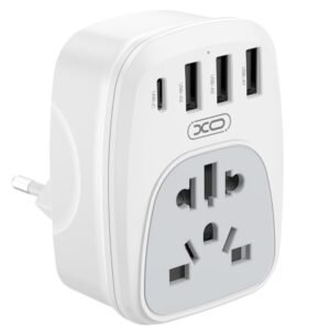 XO WL26 Αντάπτορας Πρίζας EU σε Universal με 1 USB-C & 3 USB-A Θύρες Φόρτισης