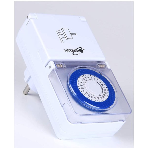 55197100-0111-Heitech 04003637 Χρονοδιακόπτης πρίζας αδιάβροχος εξωτερικού χώρου