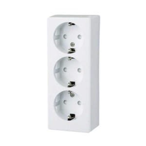 Επίτοιχη Πρίζα Σούκο Τριπλή