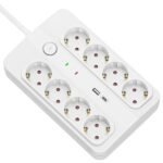 Technik 8-Σούκο+Προστασία Υπέρτασης με 1xUSB A και 1xUSB C, με Προστασία Παιδιών και Καλώδιο 3x1,5mm²