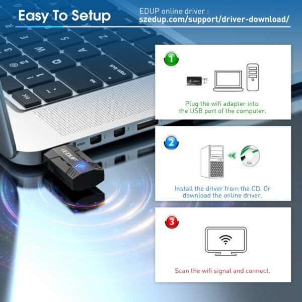 EDUP EP-AC1689GS AC1300 USB WiFi Adapter - Image 8