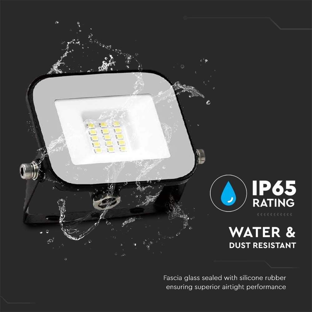 V-TAC 10010 Στεγανός Προβολέας LED 10W 6500K IP65 Samsung Chip Σειρά PRO-S με Μαύρο Σώμα - Image 9