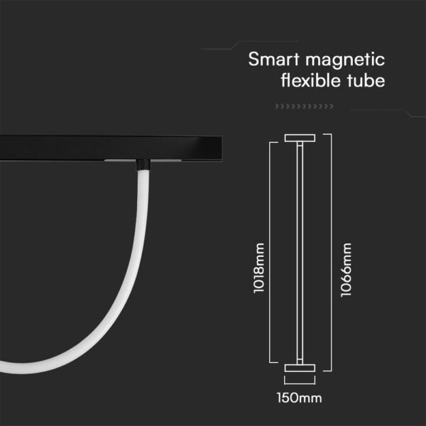 V-TAC 10275 Εύκαμπτο Μαγνητικό Φωτιστικό Ράγας LED Smart WiFi 48V DC 11W 1270lm 200° IP20 CCT 3σε1 Μαύρο Σώμα - Image 5
