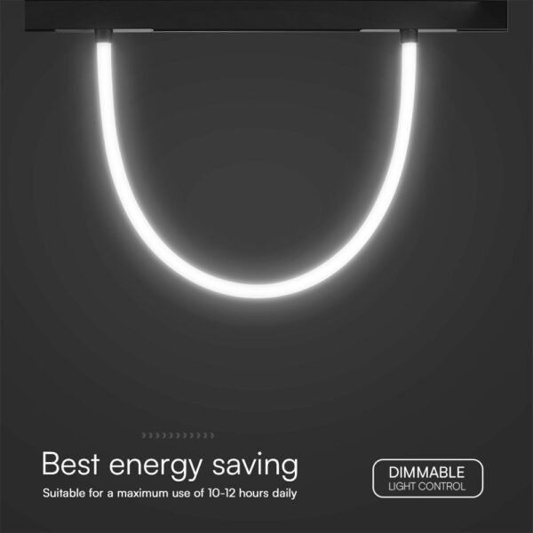 V-TAC 10275 Εύκαμπτο Μαγνητικό Φωτιστικό Ράγας LED Smart WiFi 48V DC 11W 1270lm 200° IP20 CCT 3σε1 Μαύρο Σώμα - Image 7