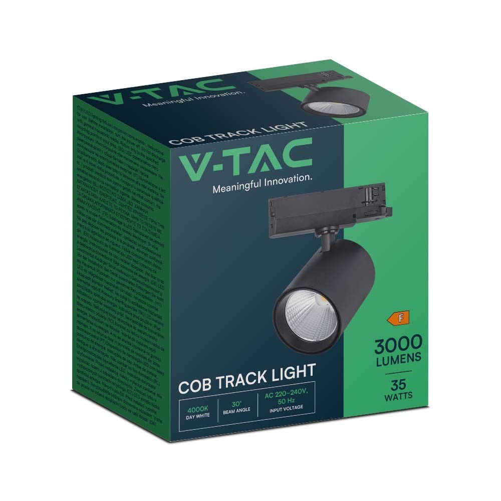 V-TAC 10281 Φωτιστικό Ράγας Τριφασικό COB LED 35W 4000K με Μαύρο Σώμα - Image 3