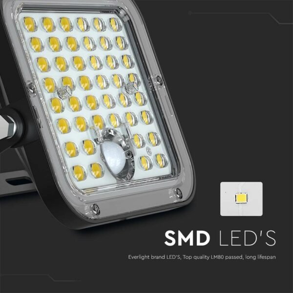 V-TAC 10314 Ηλιακός Προβολέας LED 10W Φυσικό Λευκό 4000K με Μαύρο Σώμα και Αισθητήρα Κίνησης - Image 6