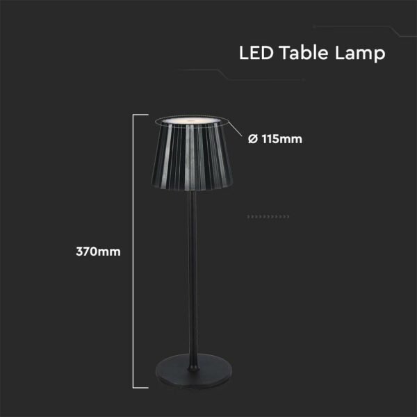 V-TAC 10325 Φωτιστικό Γραφείου LED 1.5W Επαναφορτιζόμενο 3 σε 1 CCT με Μαύρο Σώμα Dimmable - Image 5