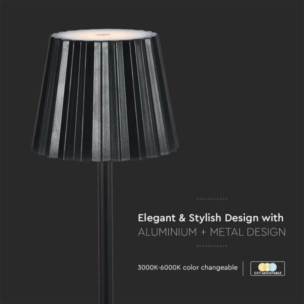 V-TAC 10325 Φωτιστικό Γραφείου LED 1.5W Επαναφορτιζόμενο 3 σε 1 CCT με Μαύρο Σώμα Dimmable - Image 6
