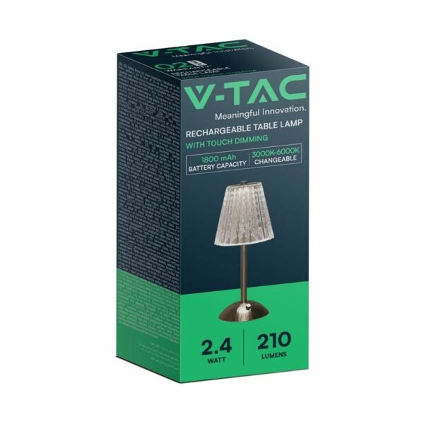 V-TAC 10327 Φωτιστικό Γραφείου LED 3W Επαναφορτιζόμενο 3 σε 1 CCT με Νickle Sand Σώμα Dimmable - Image 4