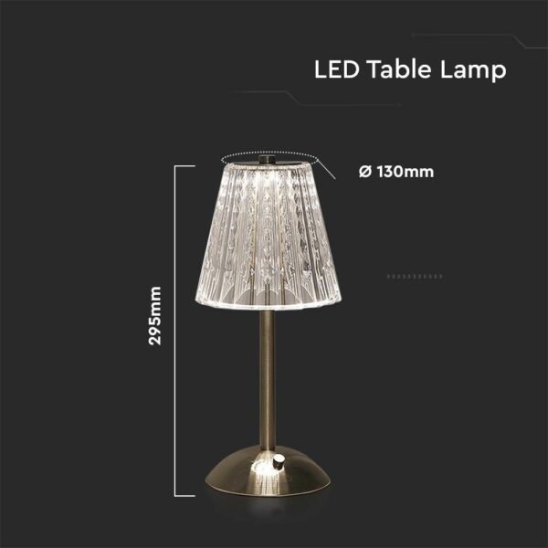 V-TAC 10327 Φωτιστικό Γραφείου LED 3W Επαναφορτιζόμενο 3 σε 1 CCT με Νickle Sand Σώμα Dimmable - Image 5