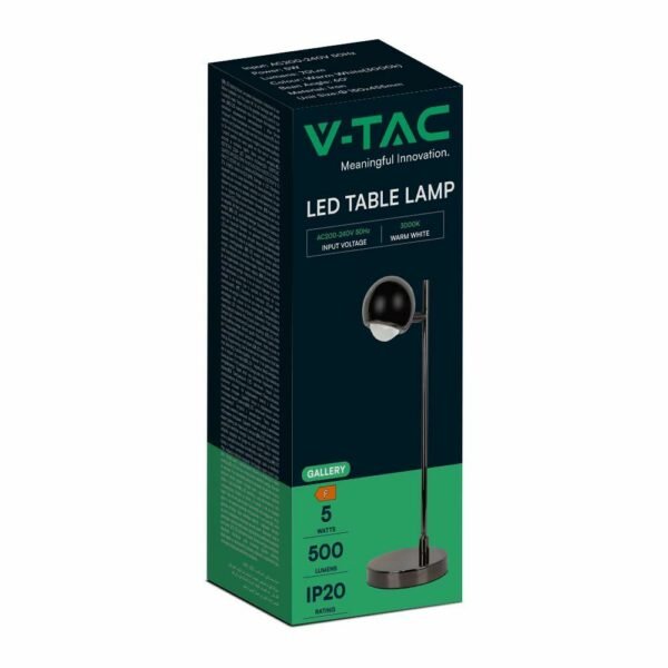 V-TAC 10345 Φωτιστικό Γραφείου LED 5W 3000K με Μαύρο Σώμα - Image 4