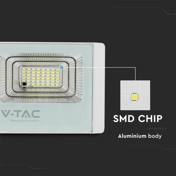 V-TAC 10407 Ηλιακός προβολέας LED 16W 6400K με λευκό σώμα - Image 6