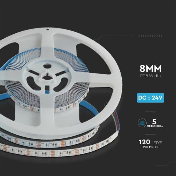 V-TAC 10556 Ταινία LED SMD3535 DC:24V IP20 12W/m RGB - Image 8