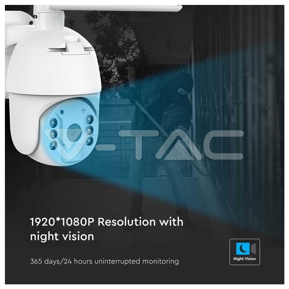 WiFi IP Κάμερα Παρακολούθησης 1080p Αδιάβροχη /με Αμφίδρομη Επικοινωνία και ενσωματωμένη μπαταρία V-TAC 11618 - Image 10