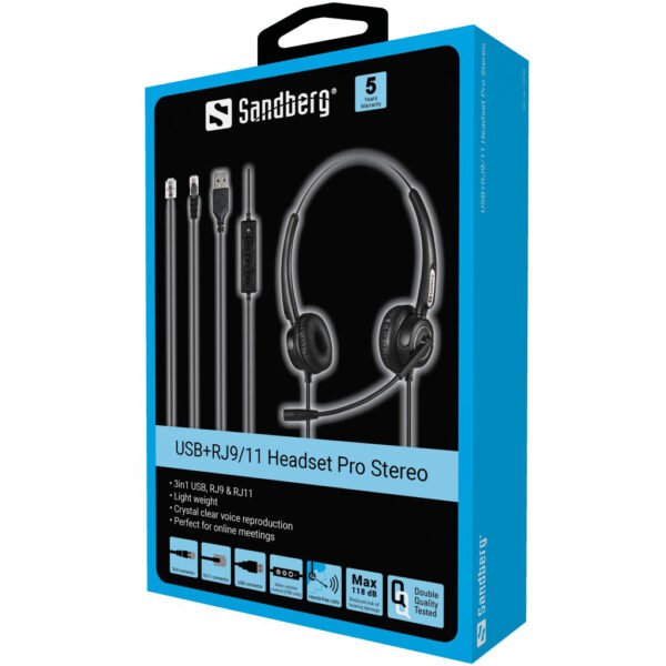 Sandberg USB+RJ9/11 Headset Pro Stereo - Image 2