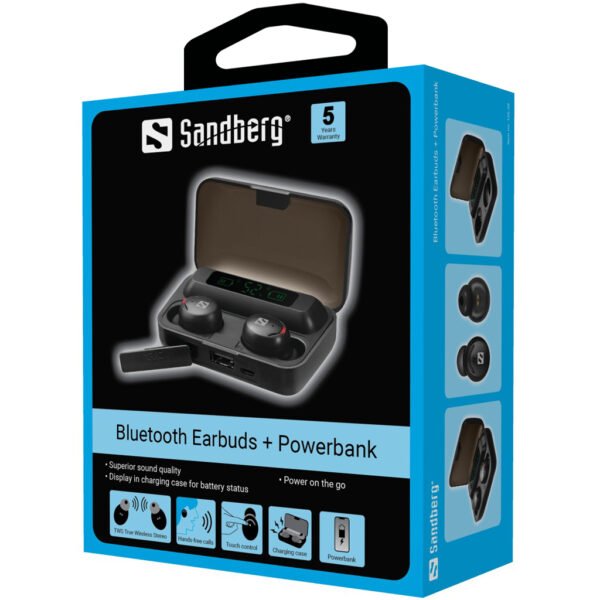 Sandberg Bluetooth Earbuds + Powerbank - Image 2