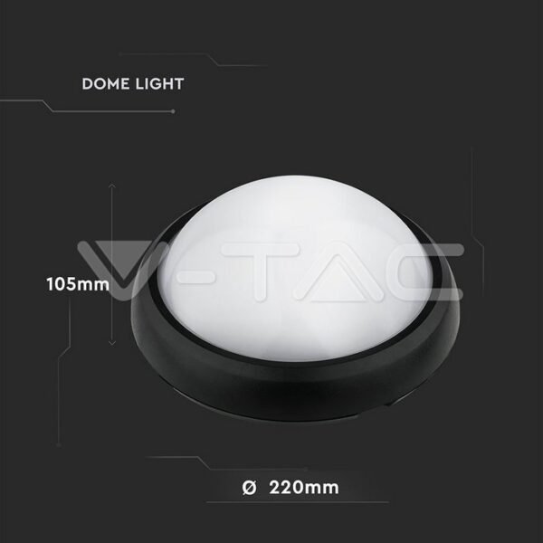 V-TAC 1349 Φωτιστικό Πλαφονιέρα 12W Στρογγυλό Μαύρο Θερμό Λευκό Φως - Image 19