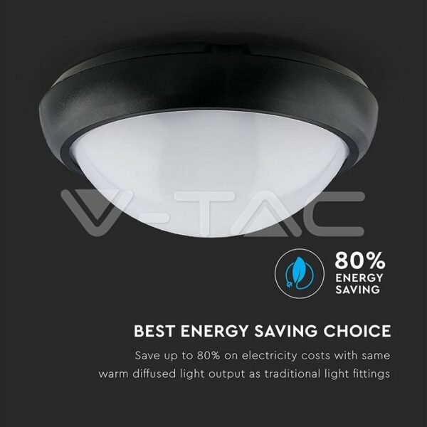 V-TAC 1349 Φωτιστικό Πλαφονιέρα 12W Στρογγυλό Μαύρο Θερμό Λευκό Φως - Image 14