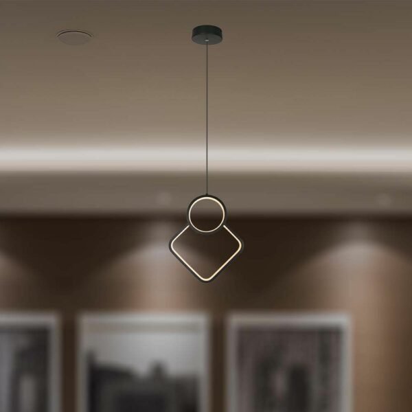 V-TAC 14999 LED κρεμαστό φωτιστικό οροφής Designer 12W 4000K φυσικό λευκό με μαύρο σώμα - Image 2