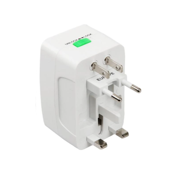 Universal travel adapter - Φορτιστής με 2xUSB, 1.0A, EU/US/UK/AU Λευκός - Image 3