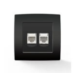 CITY Πρίζα Τηλεφώνου RJ11+Δικτύου RJ45 Ανθρακίτης-Μαύρο Elmark 193731