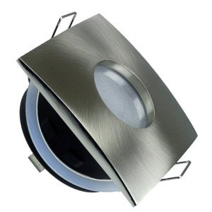 195-52416-Σποτ Χωνευτό V-Tac 3616 για GU10 και MR16 Tετράγωνο Satin Nickel IP 54 με Γυαλί Ματ