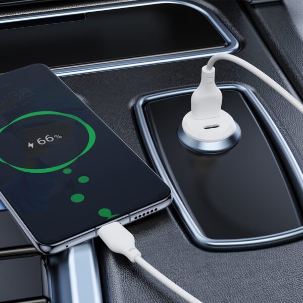 XO CC69 Μικρός Smart Φορτιστής Αυτοκινήτου USB-A & Type-C 30W Λευκός - Image 5