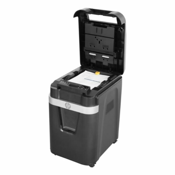 HP Pro Shredder Auto 200CC – 2820 Μαύρος καταστροφέας εγγράφων με συνδετήρες και καρτών Cross Cut P4 – 10 Manual/200 Auto x A4 – 32.2L - Image 5