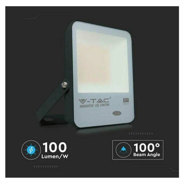 30W LED θερμό λευκό 3000K Προβολέας με αισθητήρα φωτός μαύρο σώμα 100lm/W 20169 V-TAC - Image 8