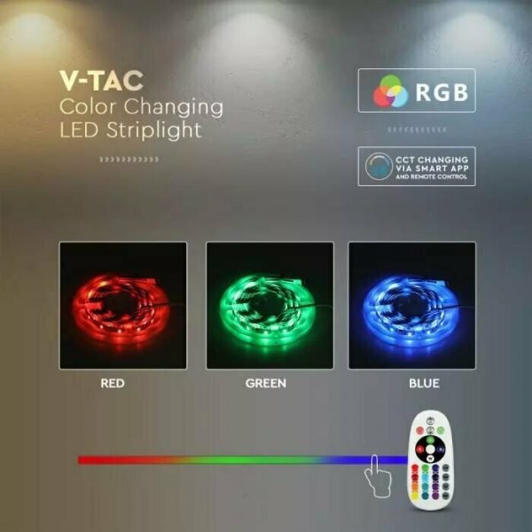 Σετ Στεγανής SMART Led Ταινίας 5μ. RGBW(ψυχρό, ουδέτερο, θερμό) με τροφοδοτικό και τηλεχειριστήριο συμβατή με Amazon Alexa και Google Home IP65 - Image 4