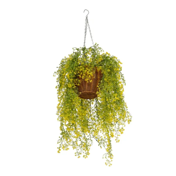 GloboStar® Artificial Garden GOLDEN BELL WILLOW HANGING PLANT 20626 Τεχνητό Κρεμαστό Διακοσμητικό Φυτό Κίτρινη Ιτιά Μ40 x Π40 x Y60cm - Image 3
