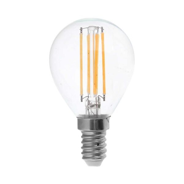 V-TAC 212846 Λάμπα LED 6W Filament E14 P45 Διαφανές Κάλυμμα 4000K Φυσικό Λευκό Φως