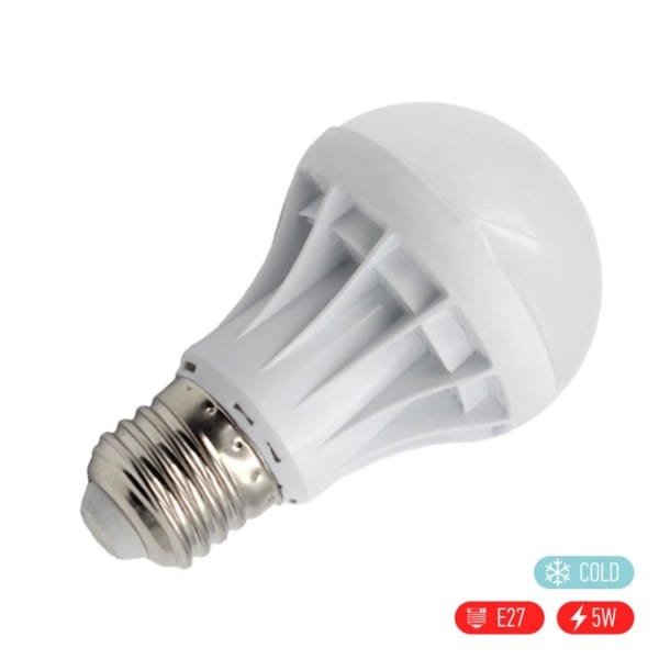 Βιδωτή Λάμπα οικονομίας LED 5W / Ε27 / 400lm με ψυχρό φως