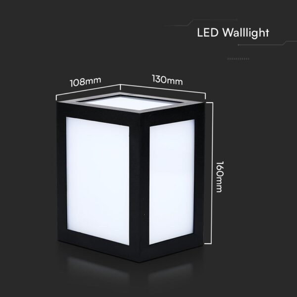 V-TAC 218342 Επιτοίχιο Φωτιστικό LED 12W 6400K IP65 Μαύρου Χρώματος - Image 4