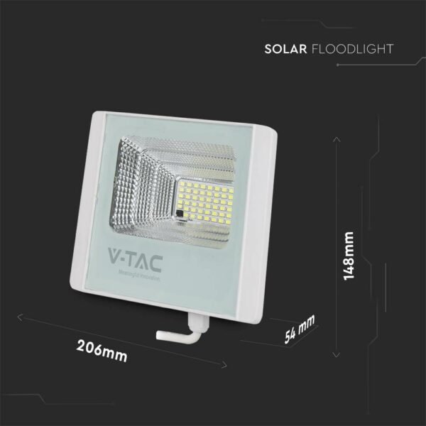 V-TAC 23018 Ηλιακός προβολέας LED 12W φυσικό λευκό 4000K με λευκό σώμα - Image 5