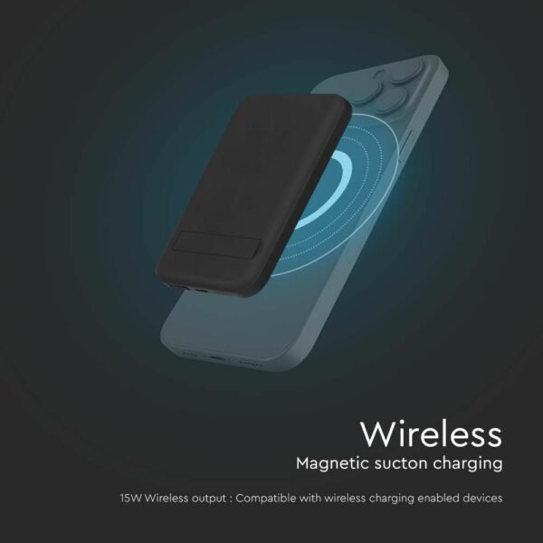 V-TAC 23038 Μαγνητικό Wireless Power Bank 10000mAh Mαύρο - Image 8