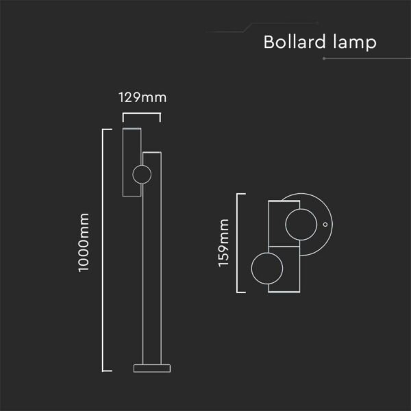 V-TAC 23051 Φωτιστικό Κολώνα LED Εξωτερικού Χώρου 4W 4000K με μαύρο σώμα IP44 - Image 5