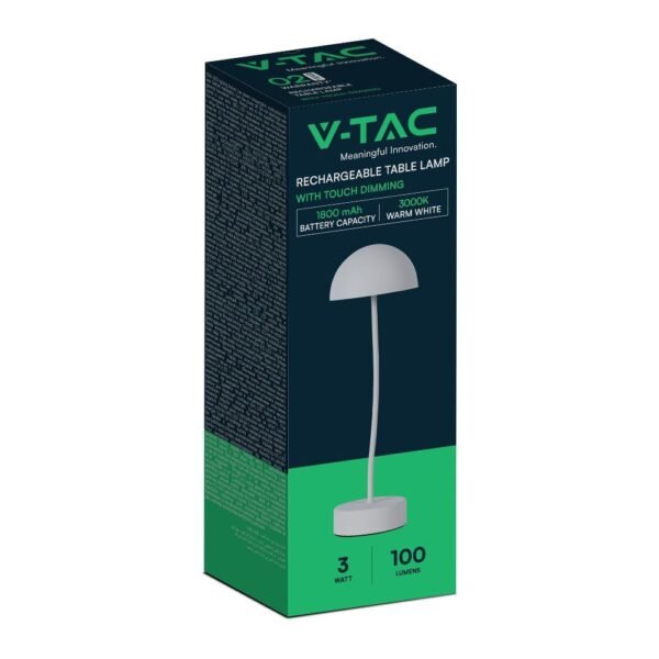 V-TAC 23092 LED Επιτραπέζιο Φωτιστικό Αφής Dimmable Λευκό Σώμα - Image 4