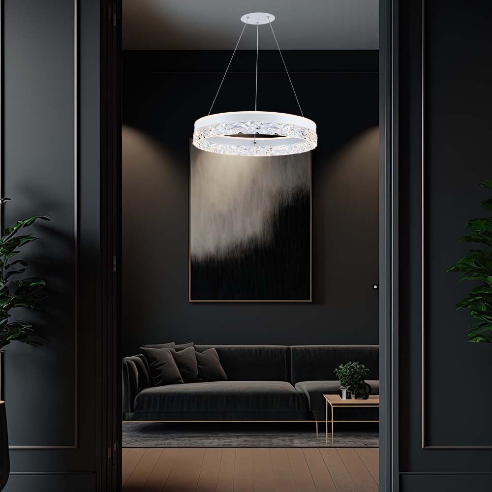 V-TAC 23099 Φωτιστικό Κρεμαστό LED 25W 230V 3000lm 120° IP20 Στρογγυλό Ζεστό Λευκό Με Λευκό Σώμα - Image 2