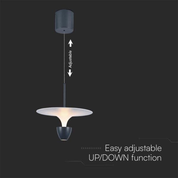 V-TAC 23103 Φωτιστικό Κρεμαστό LED 9W 230V 1000lm 120° IP20 Ζεστό Λευκό Γκρι με Λευκό Σώμα - Image 5