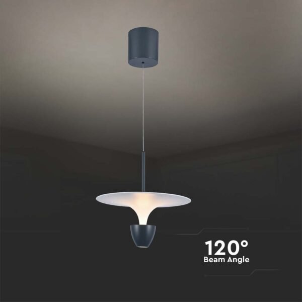 V-TAC 23103 Φωτιστικό Κρεμαστό LED 9W 230V 1000lm 120° IP20 Ζεστό Λευκό Γκρι με Λευκό Σώμα - Image 7