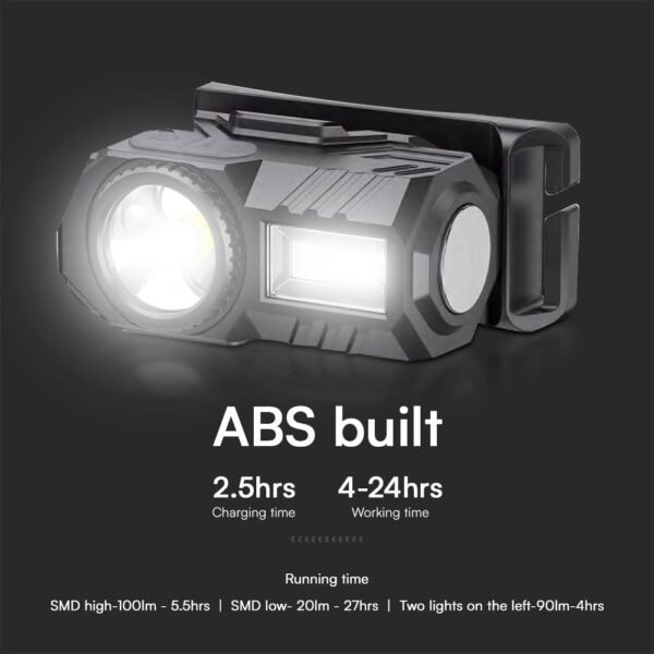 V-TAC 23339 Επαναφορτιζόμενος Φακός Κεφαλής 3W SMD RGB IP43 - Image 7