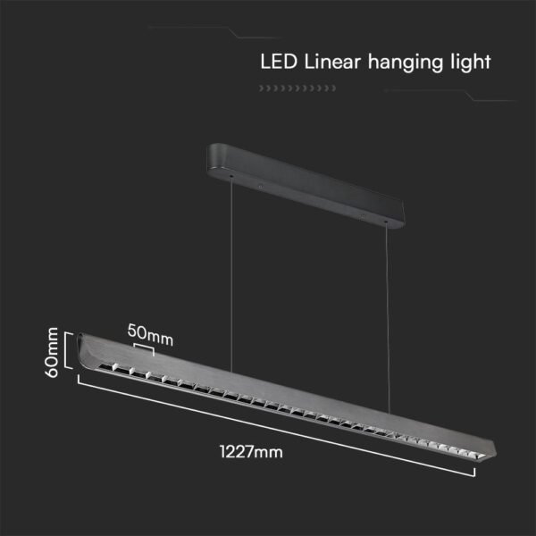 V-TAC 23343 Κρεμαστό Γραμμικό Φωτιστικό LED με Φακό 36W 2880lm 60° IP20 230V Samsung Chip CCT 3 σε 1 Γκρί Ματ Σώμα - Image 4