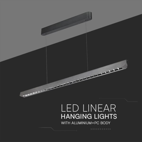 V-TAC 23343 Κρεμαστό Γραμμικό Φωτιστικό LED με Φακό 36W 2880lm 60° IP20 230V Samsung Chip CCT 3 σε 1 Γκρί Ματ Σώμα - Image 7