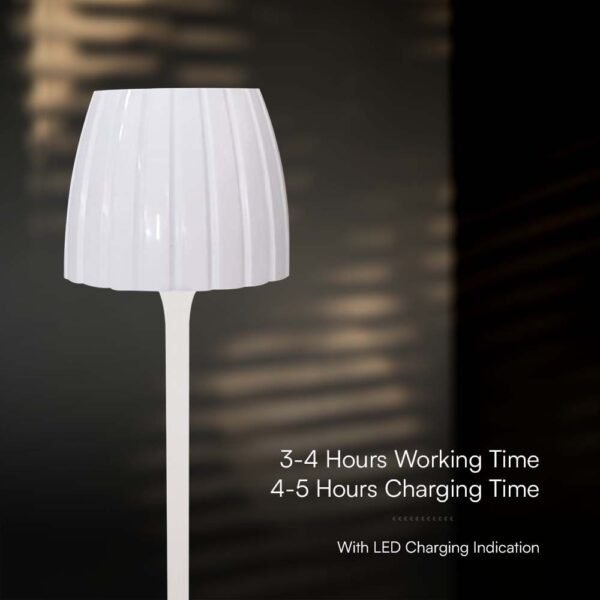 V-TAC 23355 Πορτατίφ 2.7W LED 3000K Θερμό Λευκό Φως με Λευκό Καπέλο και Βάση - Image 10