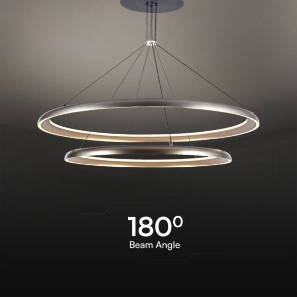 V-TAC 23372 Κρεμαστό Φωτιστικό LED 65W 7000lm IP20 180° Ζεστό Λευκό Γκρί-Σαμπανιζέ Σώμα - Image 5