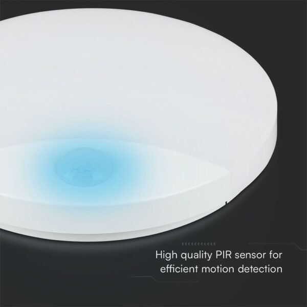 V-TAC 23420 Πλαφονιέρα 15W LED PIR Sensor SAMSUNG CHIP 3IN1 Round με Λευκό Σώμα IP44 - Image 8
