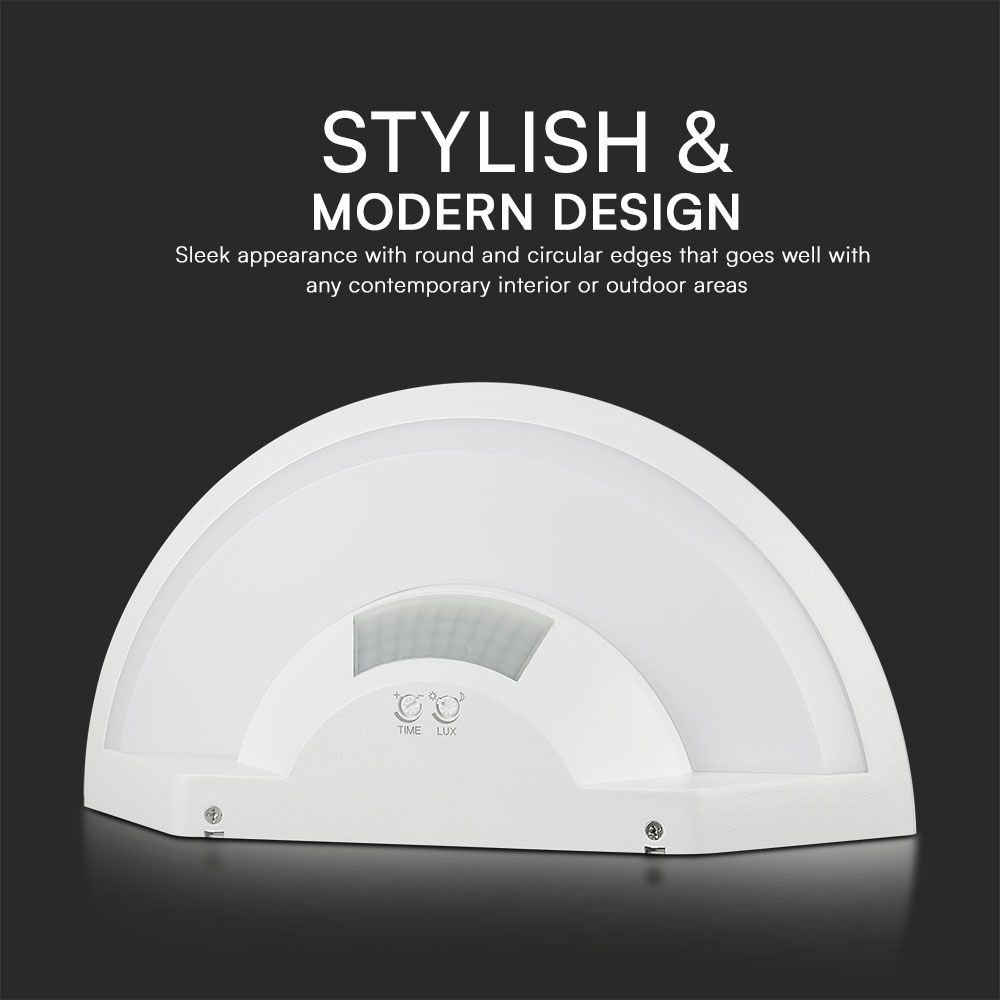 V-TAC 23421 Επιτοίχιο Φωτιστικό LED 10W Με Αισθητήρα PIR SAMSUNG CHIP 3IN1 IP54 Λευκού Χρώματος - Image 5