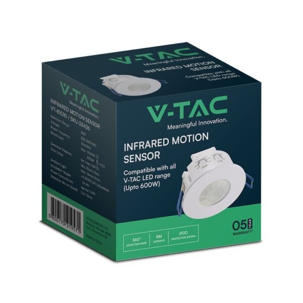 V-TAC 23426 Χωνευτός Αισθητήρας Κίνησης Οροφής 360° IP20 Λευκός Λεπτός - Image 4