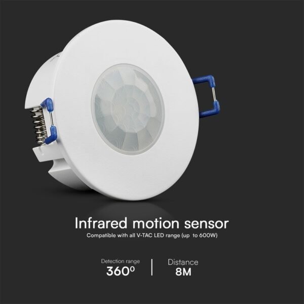 V-TAC 23426 Χωνευτός Αισθητήρας Κίνησης Οροφής 360° IP20 Λευκός Λεπτός - Image 6